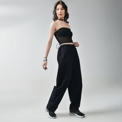 Parachute pant Combo-Black & Brown