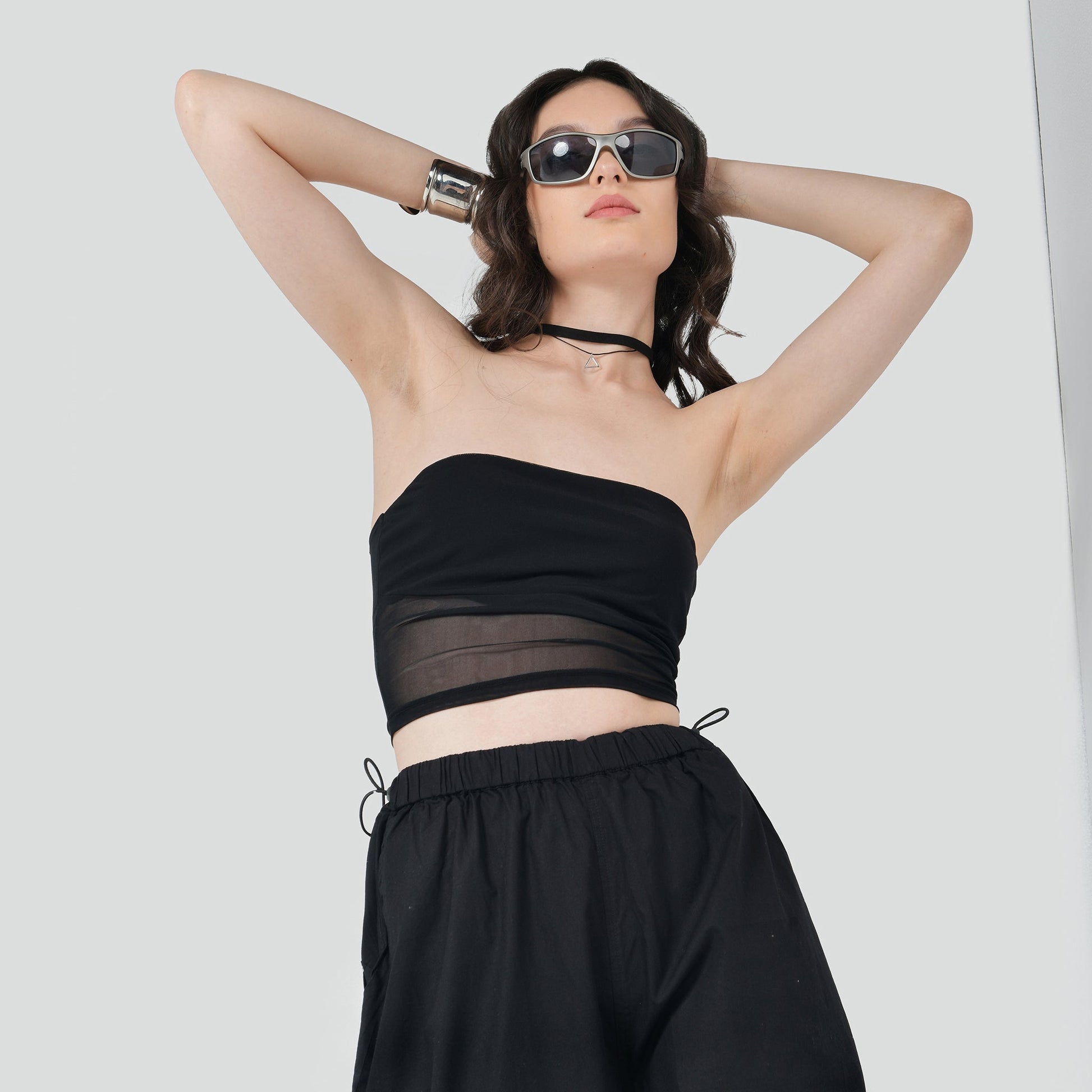 Black Mesh Tube Top