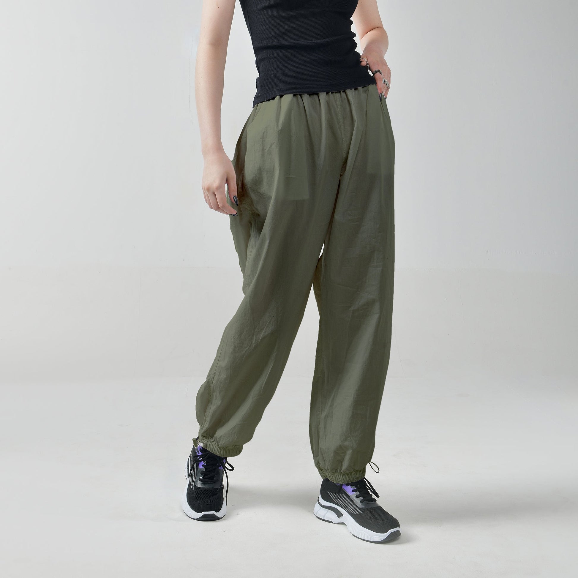 Unisex Green Parachute Pants