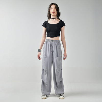 Air parachute pant Combo-Grey & Blue
