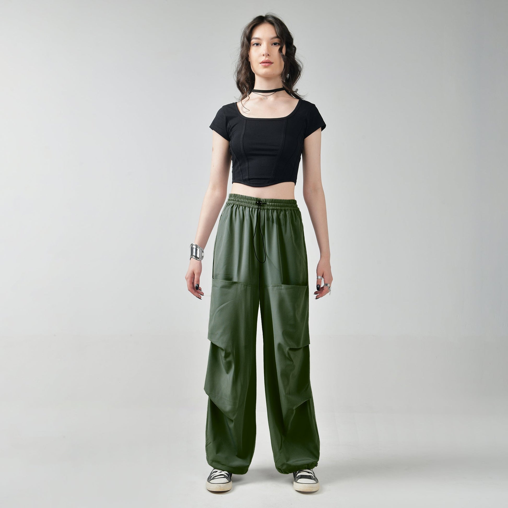 Air Parachute Pants Combo-Black & Olive