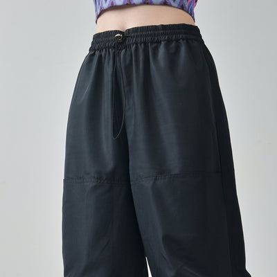Black Buckle Top & Black Air Parachute Pants