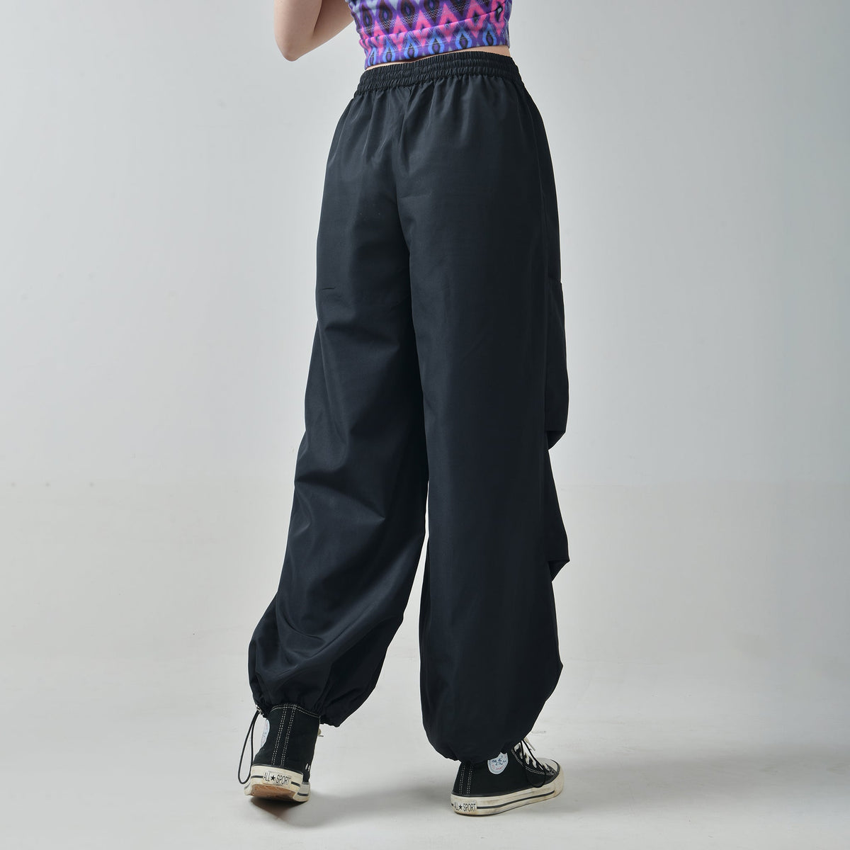Air parachute pant Combo-Grey & Black