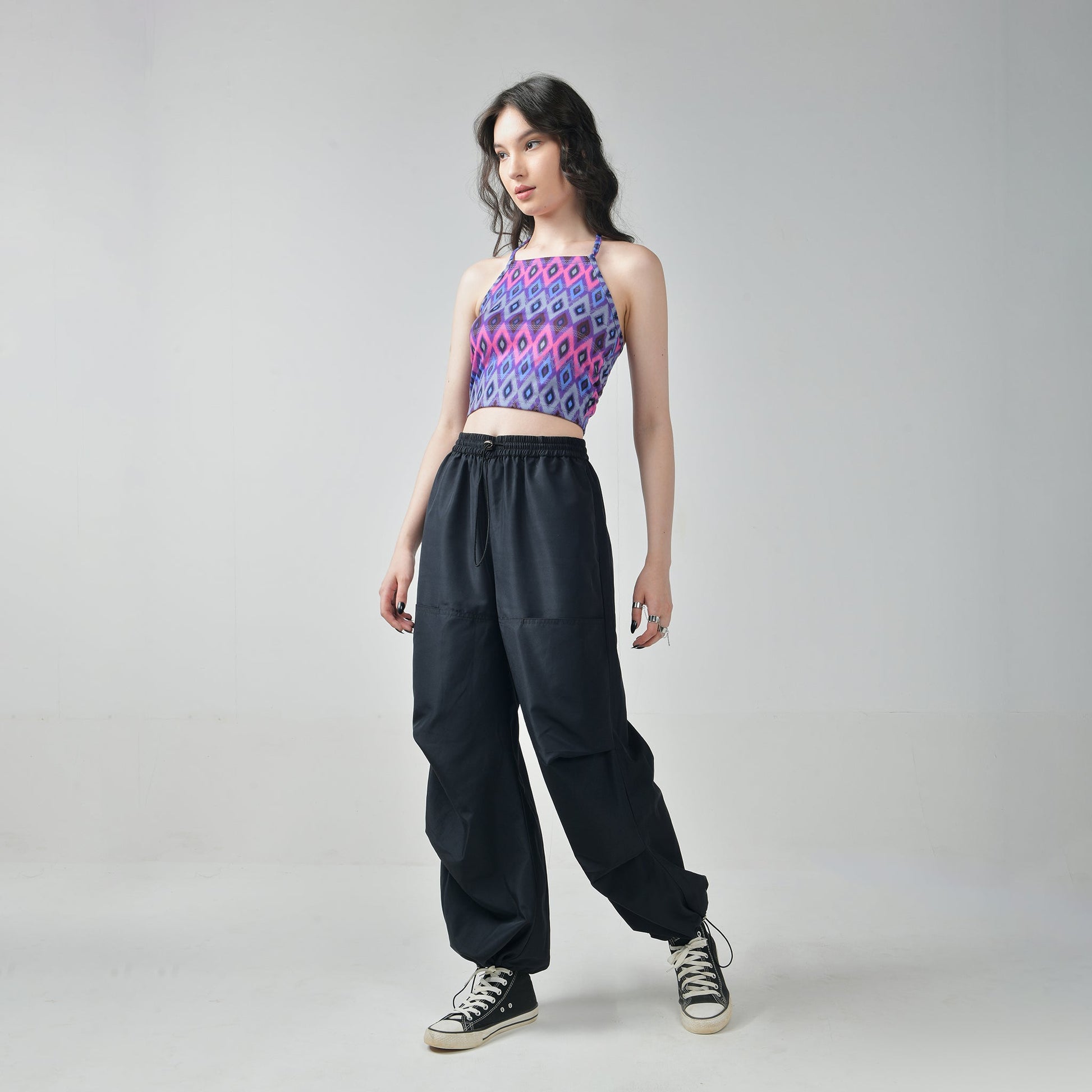 Air Parachute Pants Combo-Black & Blue