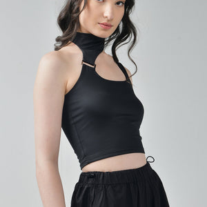 Black Buckle Top & Cargo Para Pants Black