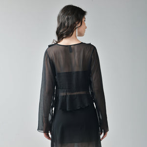 Black Ruffle Shrug