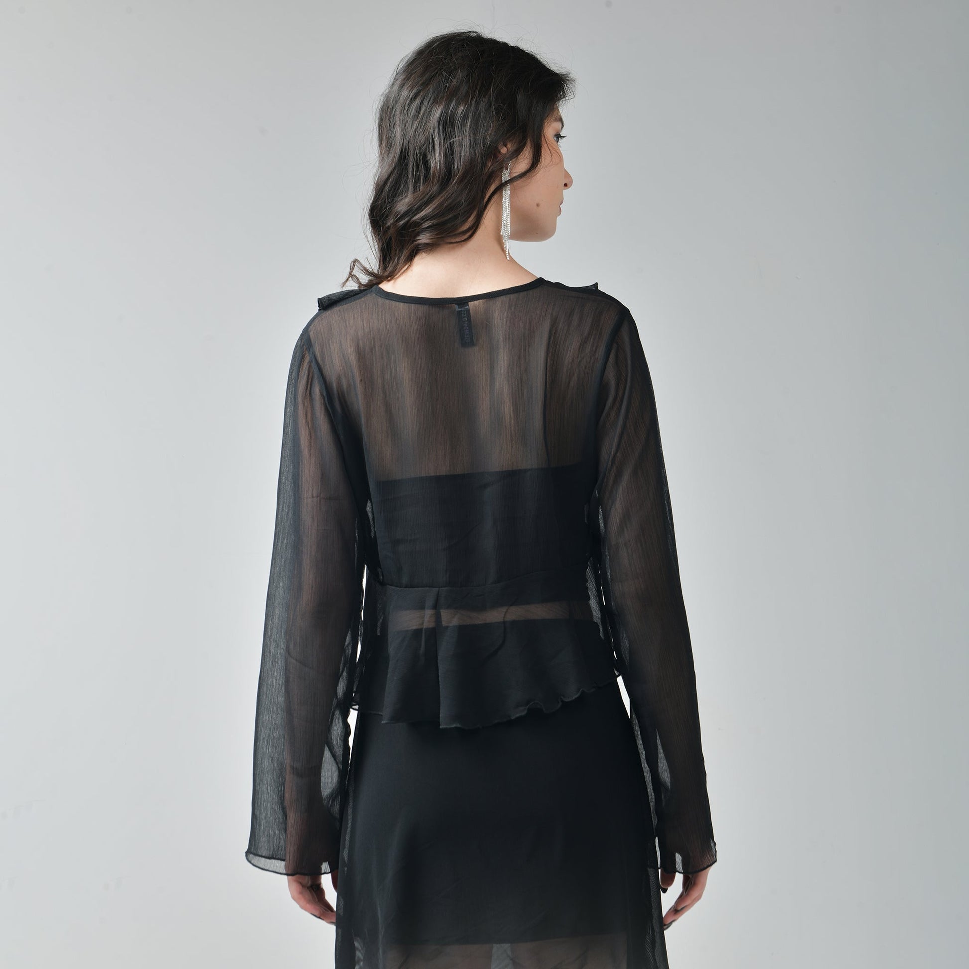 Black Ruffle Shrug