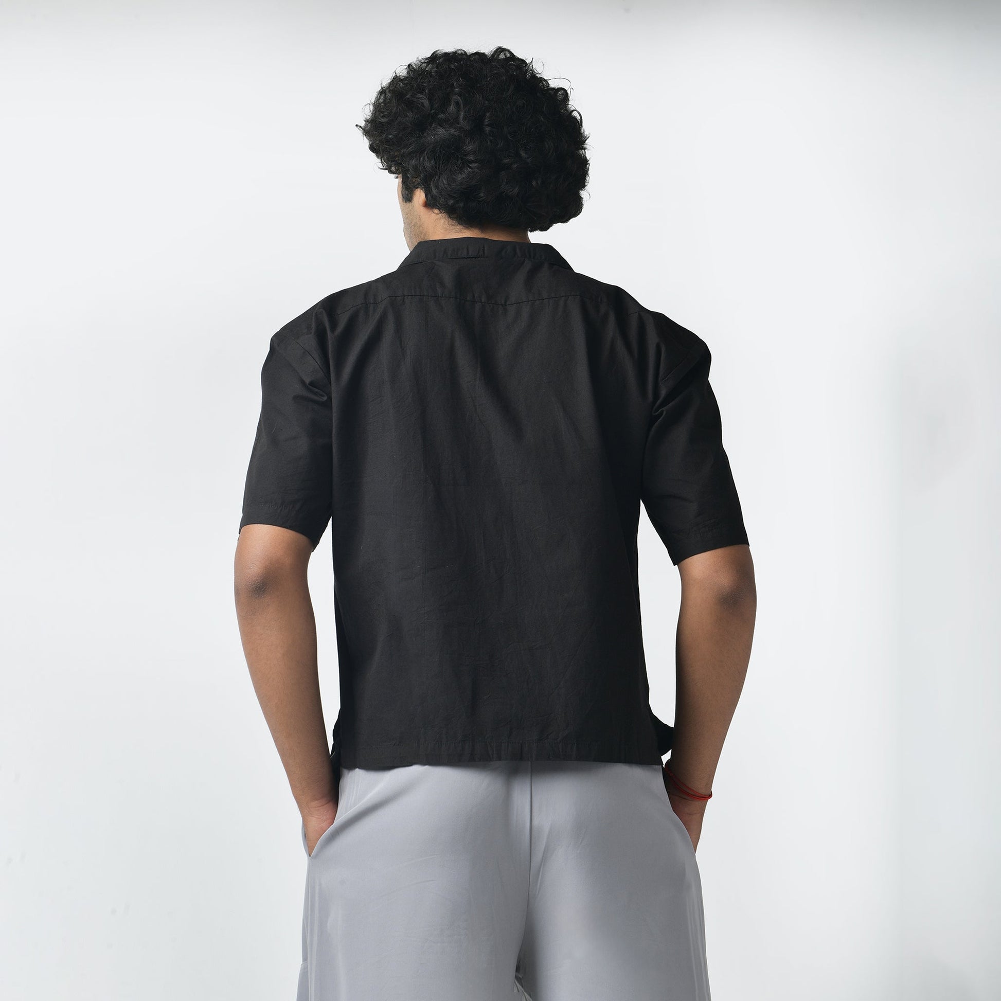 Black Bossman Shirt & Grey Air Parachute Pants