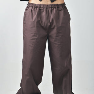 Brown Oversized Parachute Pants