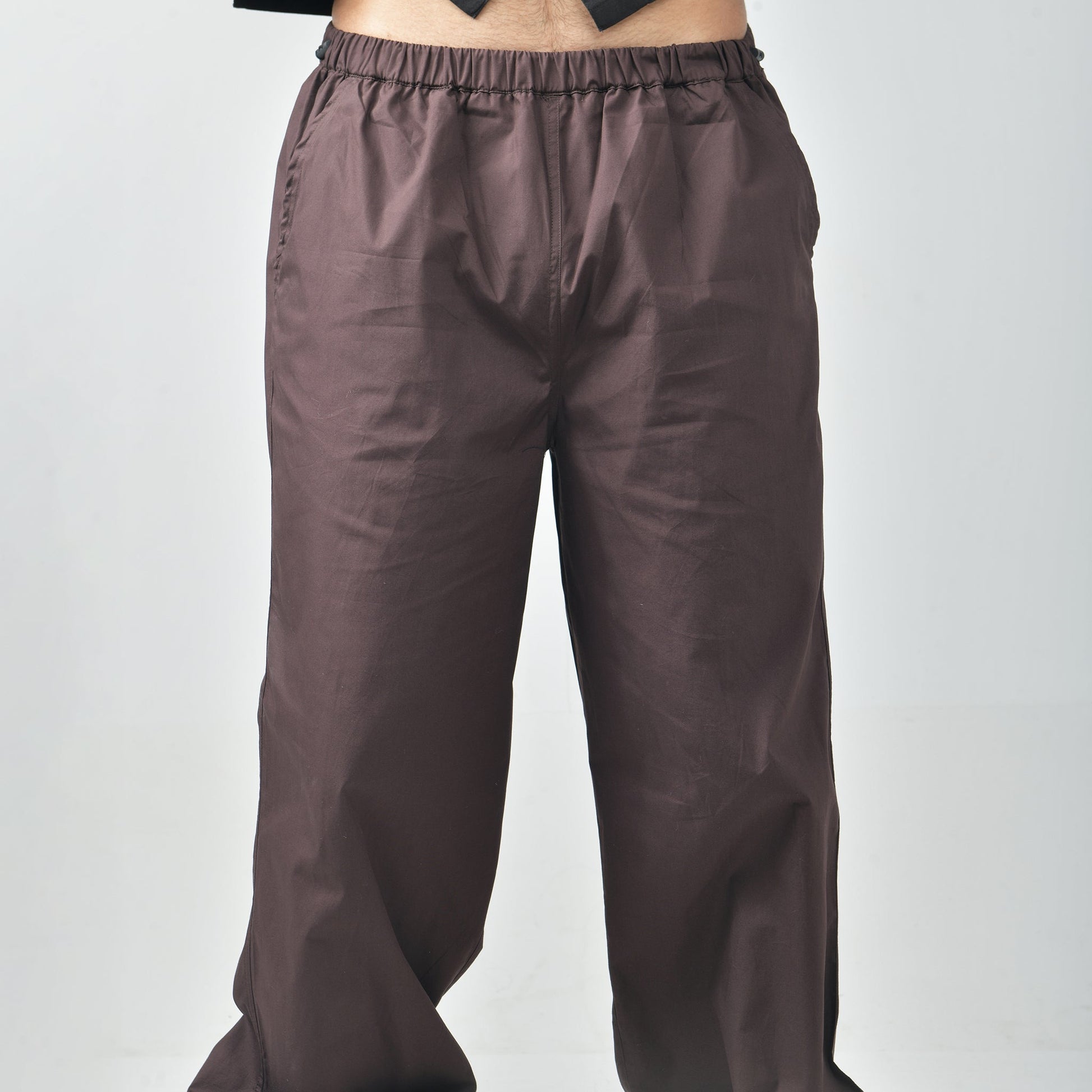 Brown Oversized Parachute Pants