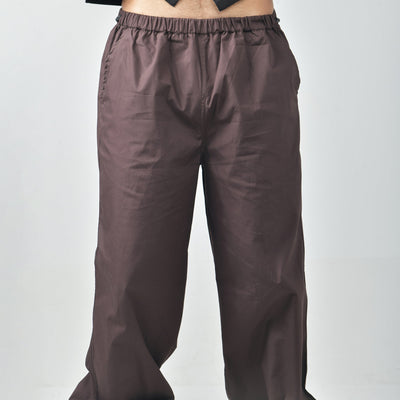 Black Bossman Shirt & Brown Parachute Pants
