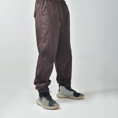 Brown Oversized Parachute Pants