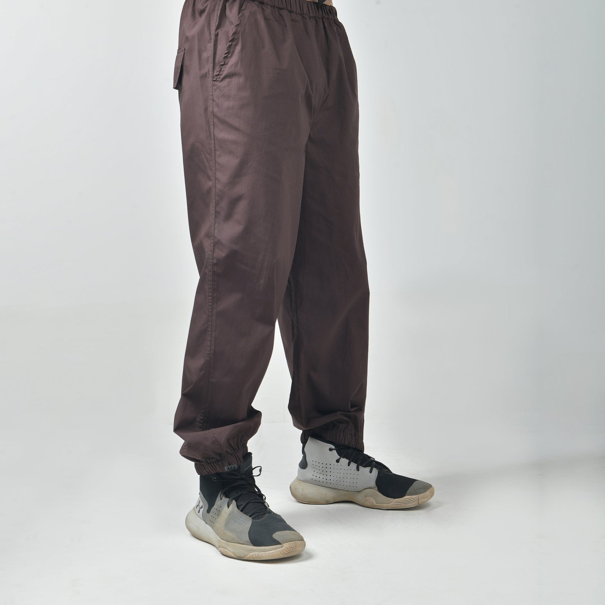 Brown Oversized Parachute Pants
