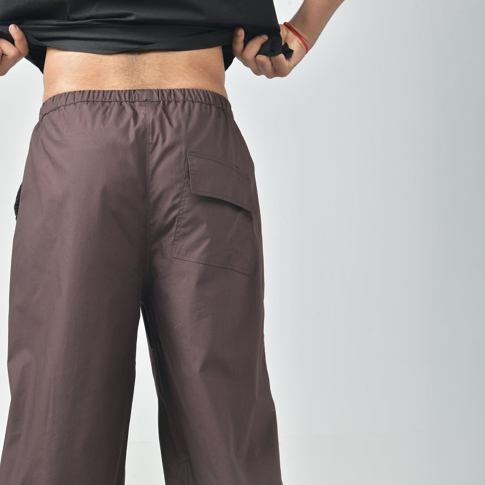 Brown Oversized Parachute Pants