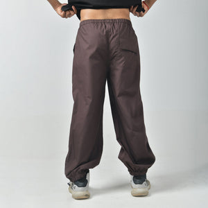 Black Bossman Shirt & Brown Parachute Pants