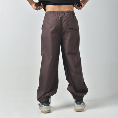 Black Bossman Shirt & Brown Parachute Pants