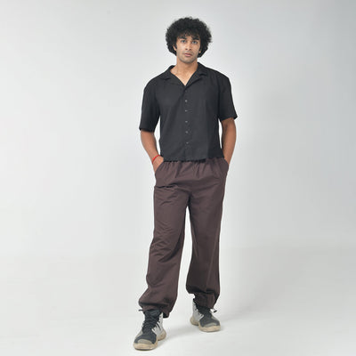 Parachute pant Combo-Black & Brown