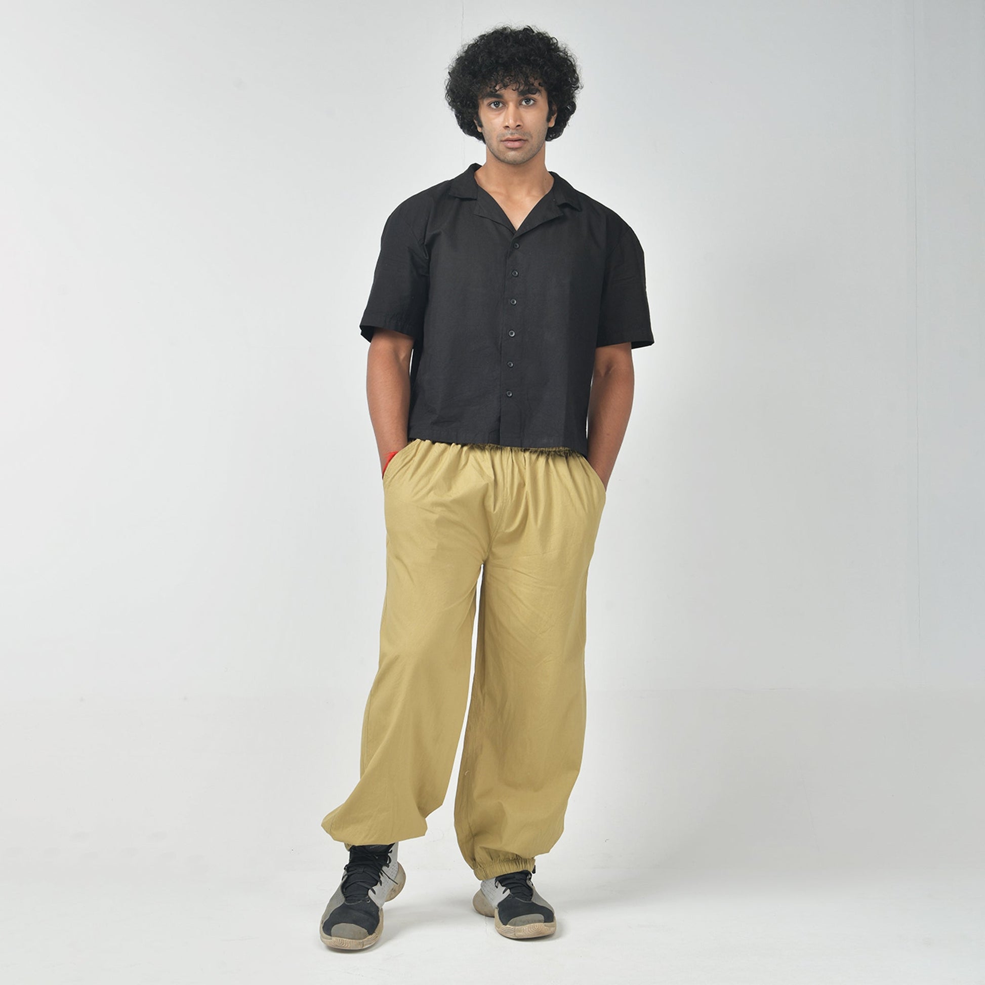 Bossman Shirt (Black) & Parachute Pants (Khaki)