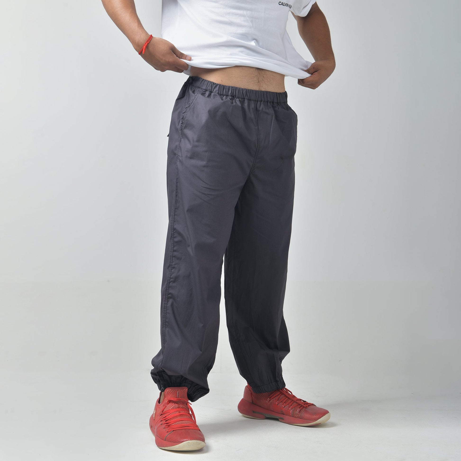 Gunmetal Oversized Parachute Pants