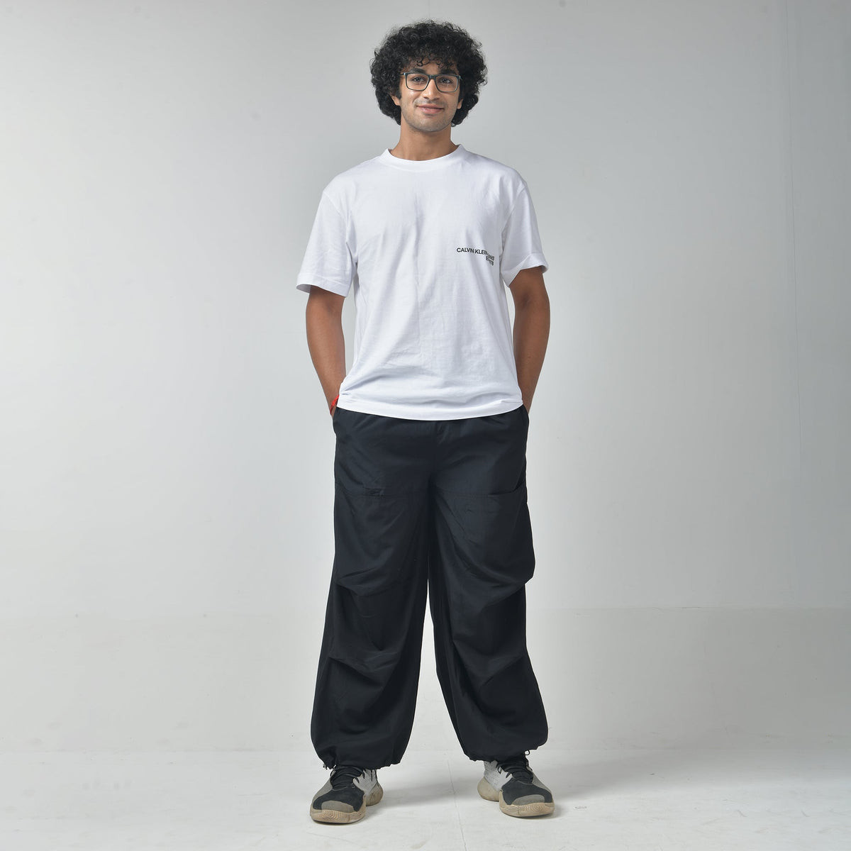 Air parachute pant Combo-Grey & Black