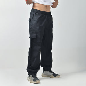 Black Cargo Parachute Pants