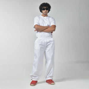 Parachute pant Combo-Gunmetal & White