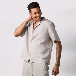 Grey Textured Resort Shirt