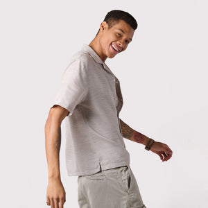 Grey Textured Resort Shirt