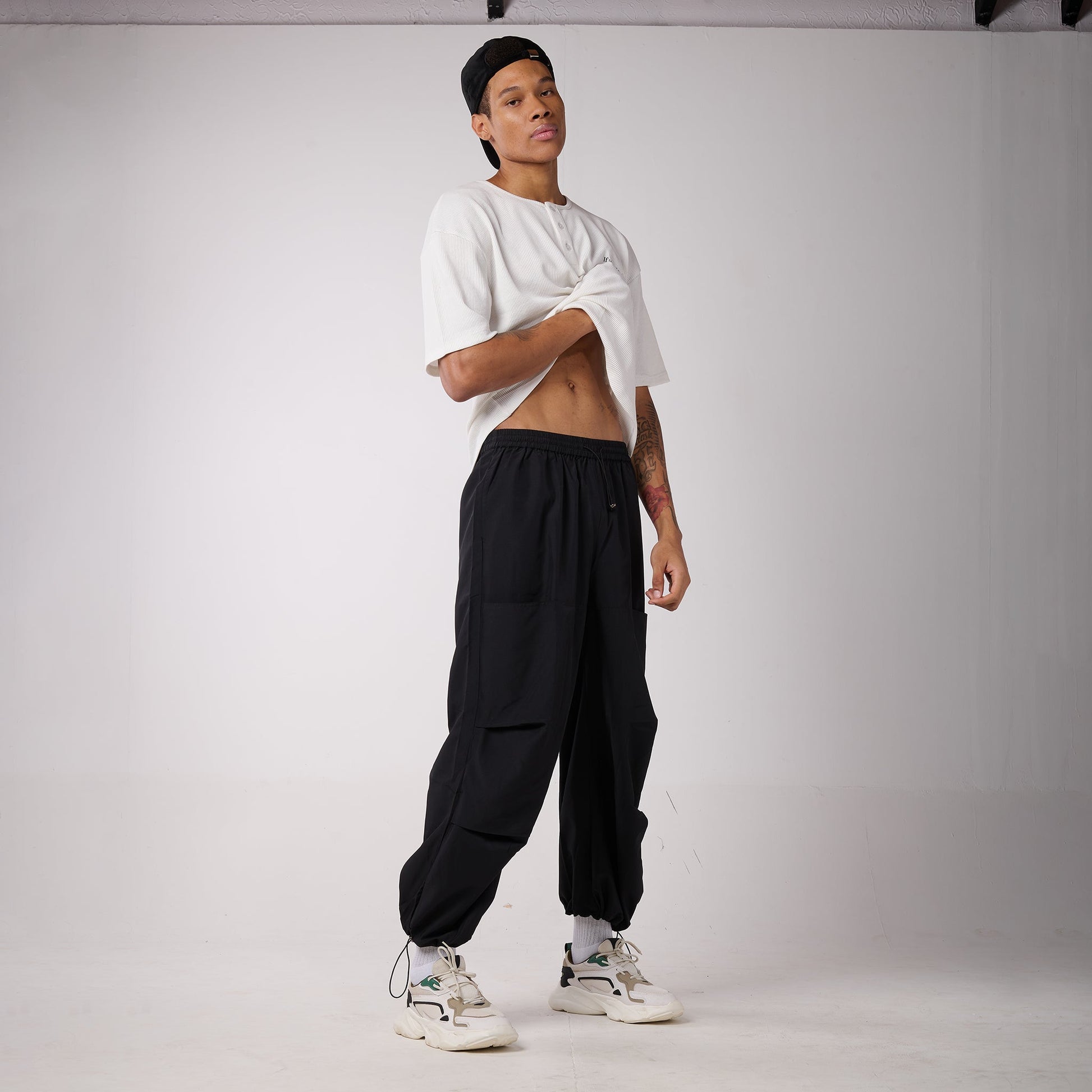Black Air Parachute Pants
