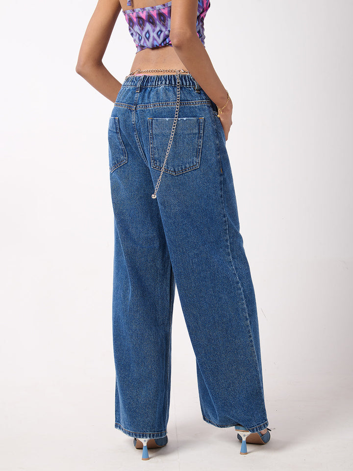 Baggy Jeans & Halter Printed Top