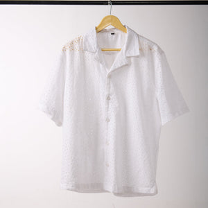 White Schiffly Resort Collar Shirt