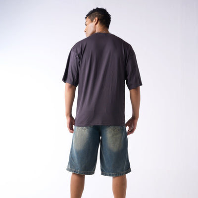Oversized drop shoulder Tshirt with contrast fun print