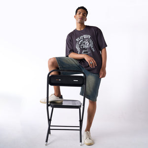 Oversized drop shoulder Tshirt with contrast fun print