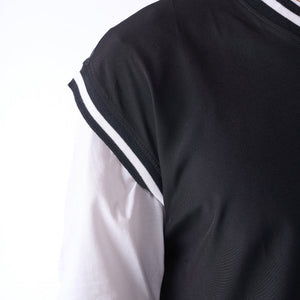 Black V-neck oversized air vest