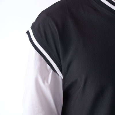 Black V-neck oversized air vest