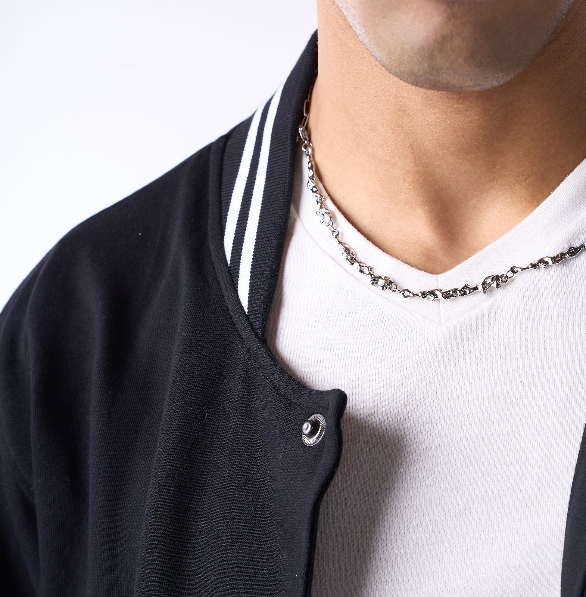 Black monochrome varsity jacket