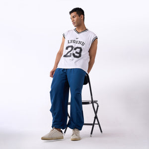 Air parachute pant Combo-Grey & Blue
