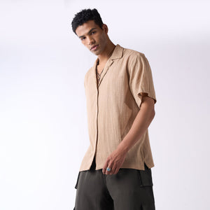 Khaki soft textured holiday shirt