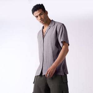 Grey soft textured holiday shirt