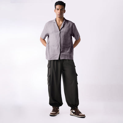 Grey soft textured holiday shirt
