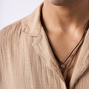Khaki soft textured holiday shirt