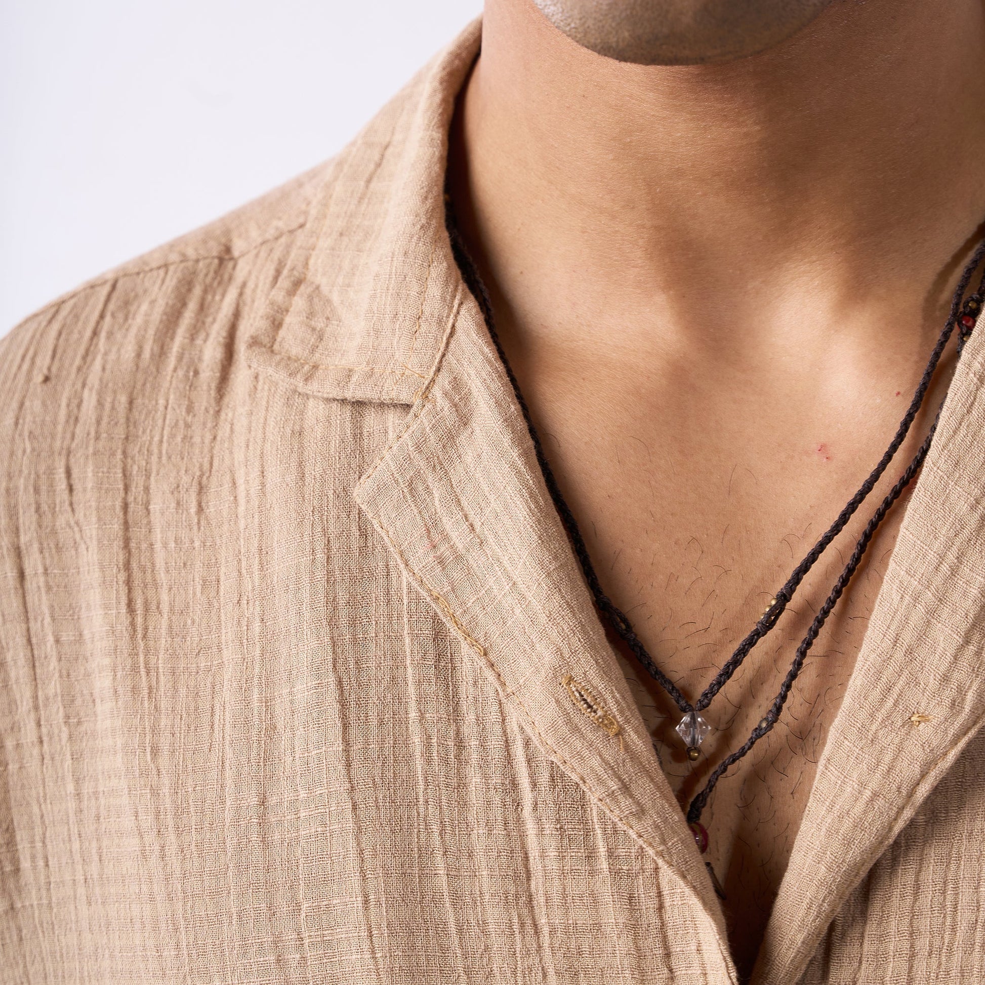Khaki soft textured holiday shirt