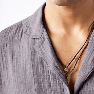 Grey soft textured holiday shirt
