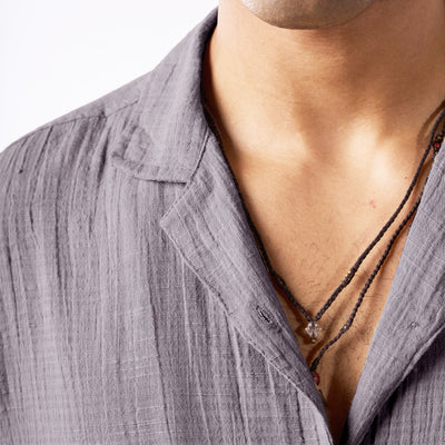 Grey soft textured holiday shirt