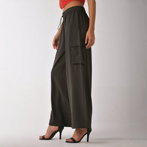 Women's olive baggy air High-Waisted Cargo Pants