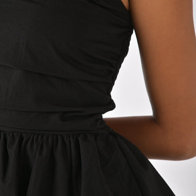 Black Off-shoulder Bubble Top