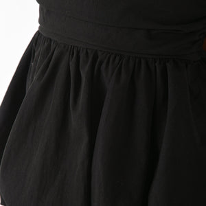 Black Off-shoulder Bubble Top