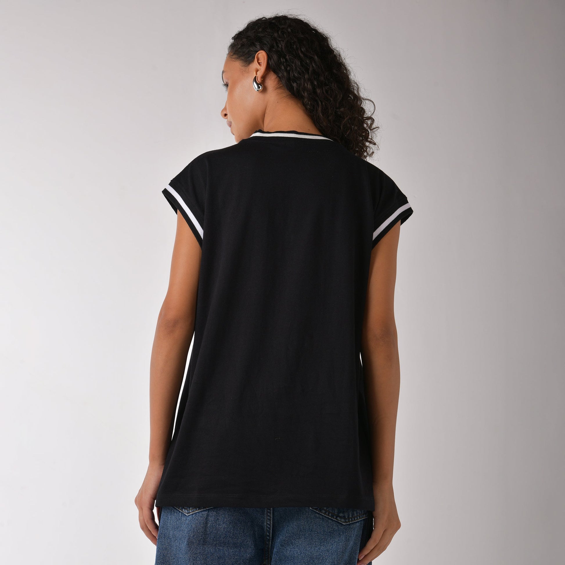 Black graphic printed basketball style vest
