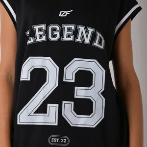Black graphic printed basketball style vest