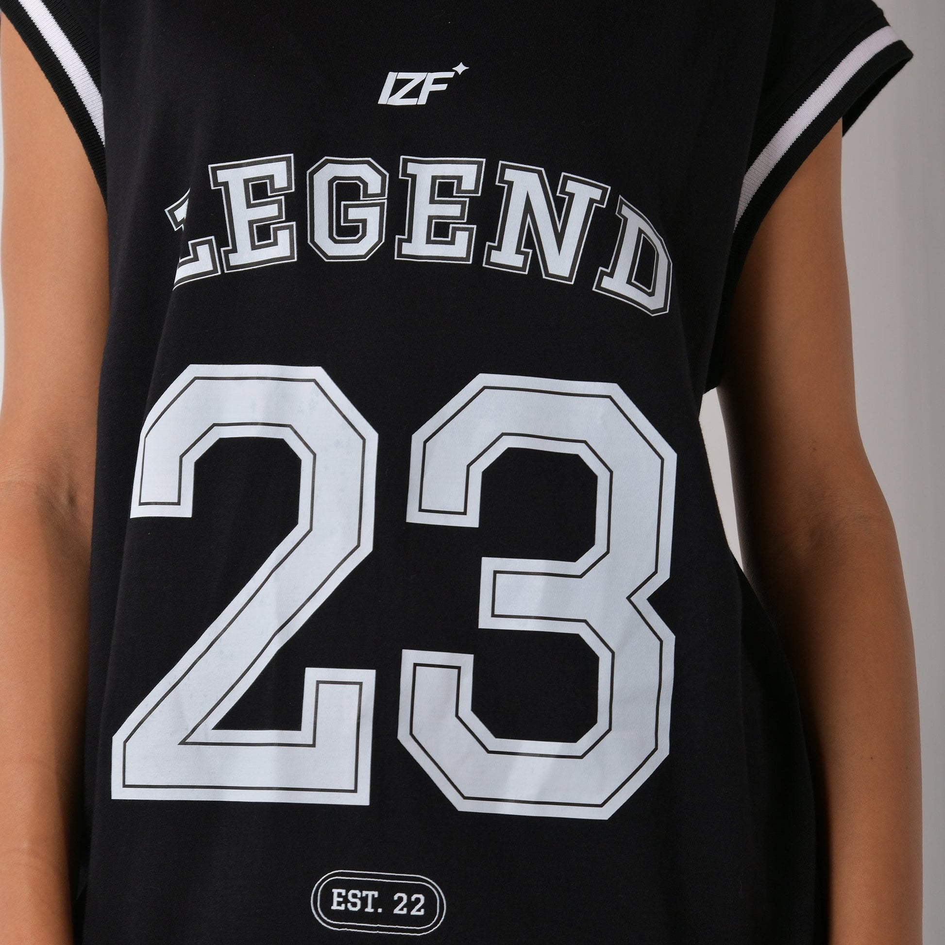 Black graphic printed basketball style vest